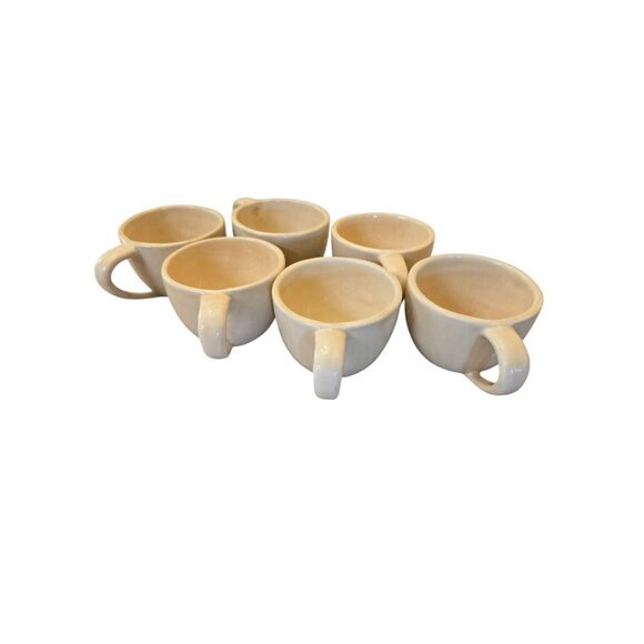 Set Of 6 Pottery Barn Coffee Mugs Sausalito Hand Glazed Earthenware Stoneware Cu - Picture 1 of 8